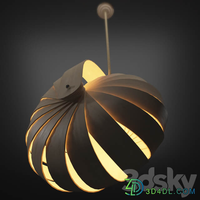 Lamp Nautilus Lightshade Natural Pendant light 3D Models