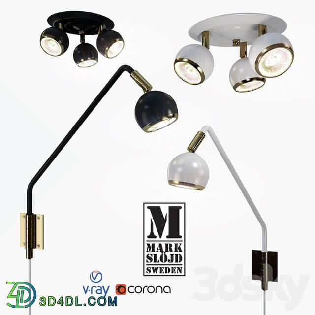 Lamps from the company Markslöjd Sweden model Coco. Pendant light 3D Models