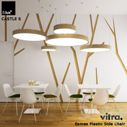Table Chair Set B.Lux CASTELC Vitra Eames Plastic Side Chair 