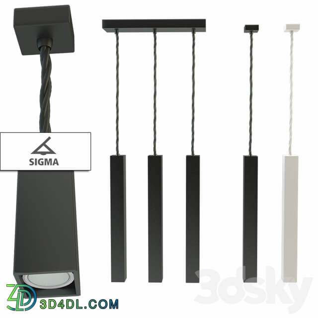 Sigma Fan Slim Pendant light 3D Models