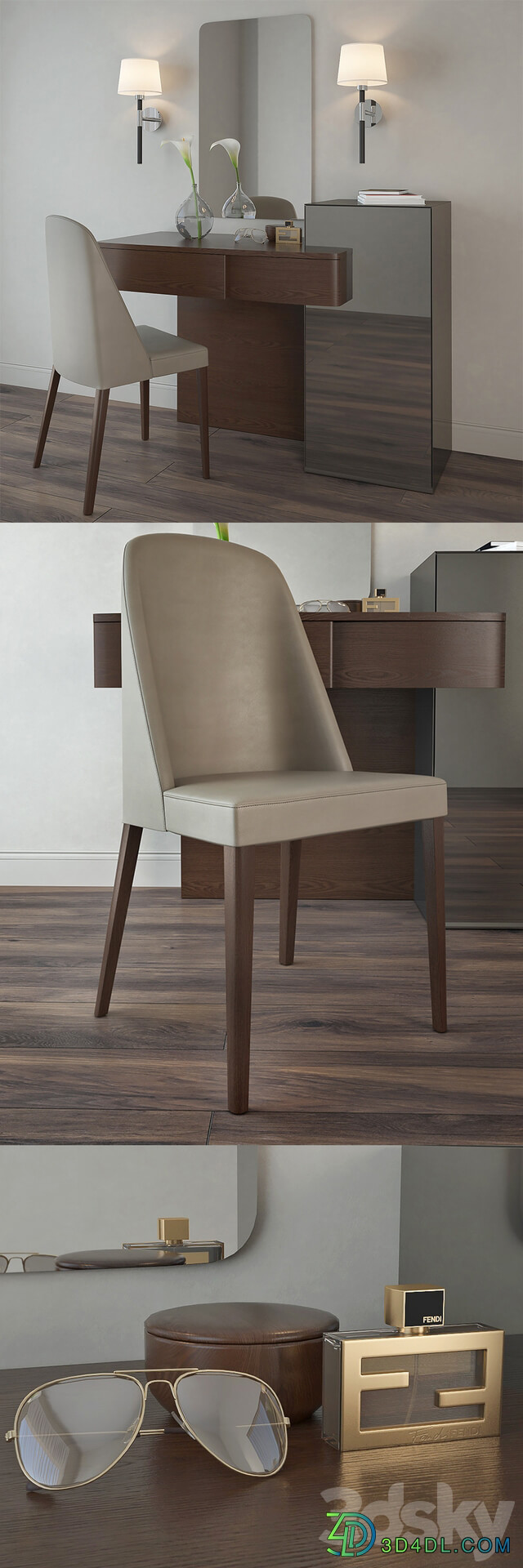 Toilet table and chair SMA 3D Models