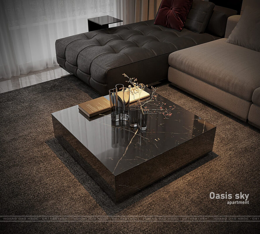 13184. 3D Living Room - Kitchen Interior Model Download by Hoang Dao Ngoc