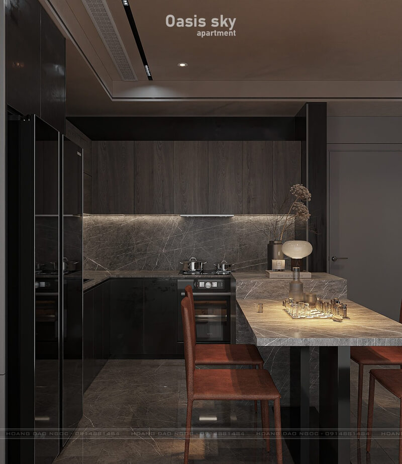 13184. 3D Living Room - Kitchen Interior Model Download by Hoang Dao Ngoc