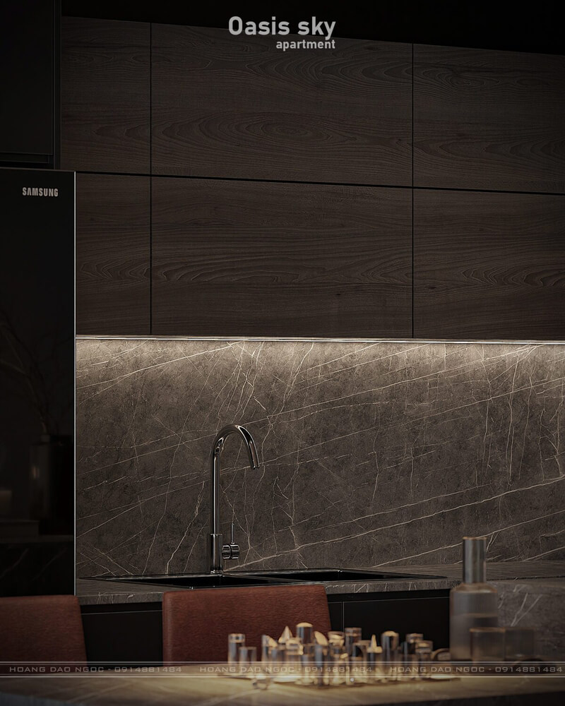 13184. 3D Living Room - Kitchen Interior Model Download by Hoang Dao Ngoc