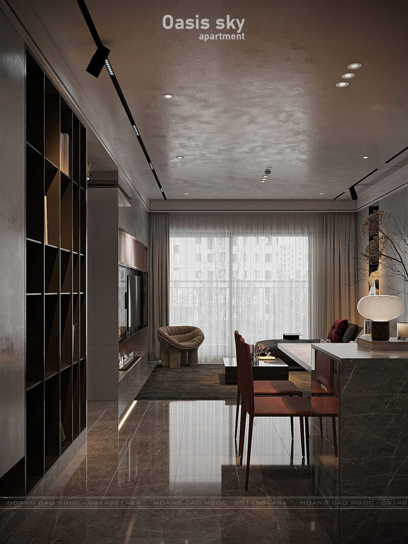 13184. 3D Living Room - Kitchen Interior Model Download by Hoang Dao Ngoc