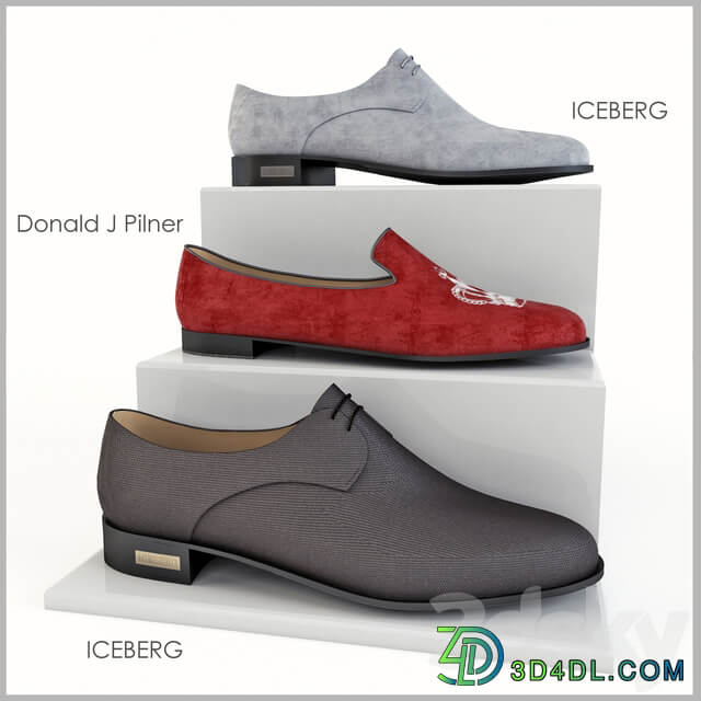 Shoes for men Gucci Bagatt Donald J Pilner ICEberg Footwear 3D Models