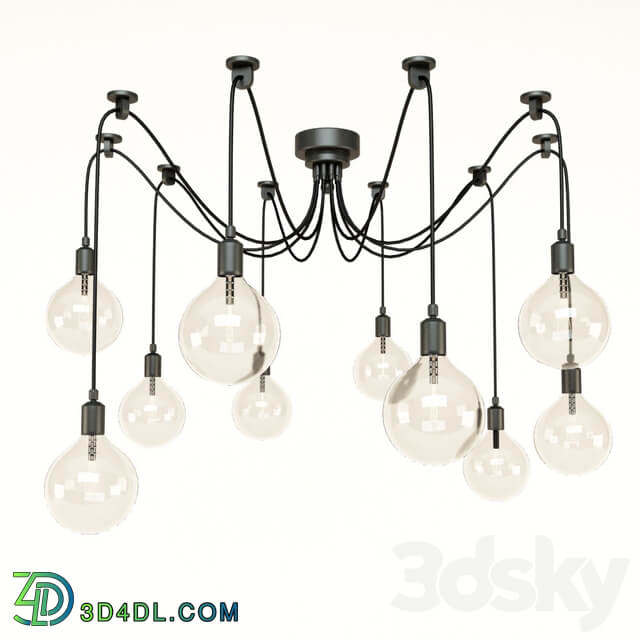 Edison chandelier Pendant light 3D Models