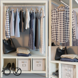 HEMNES open wardrobe Clothes 3D Models 