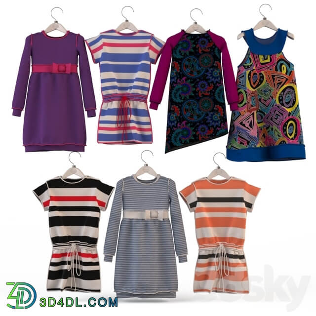 Children 39 s clothing on the shoulders for girls Clothes 3D Models