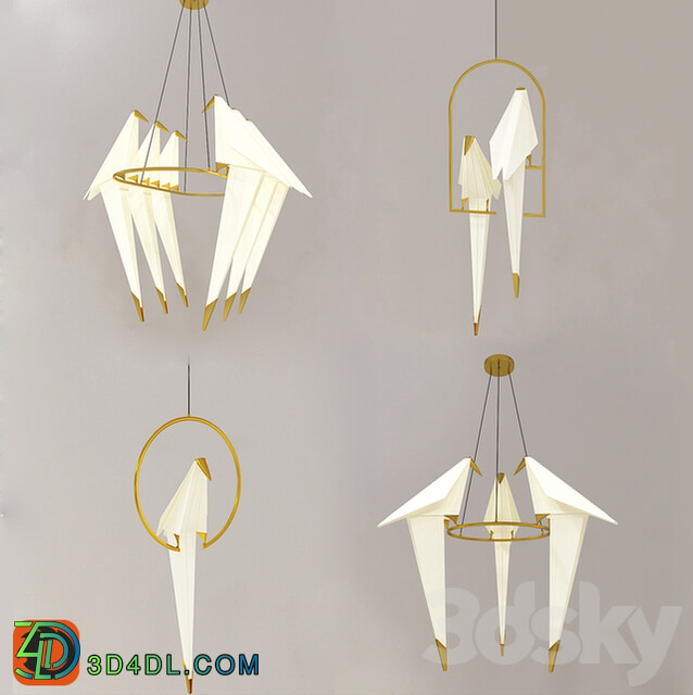 Origami Bird2 Pendant light 3D Models