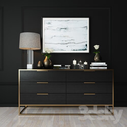 Sideboard Chest of drawer Decorative set Crate Barrel 
