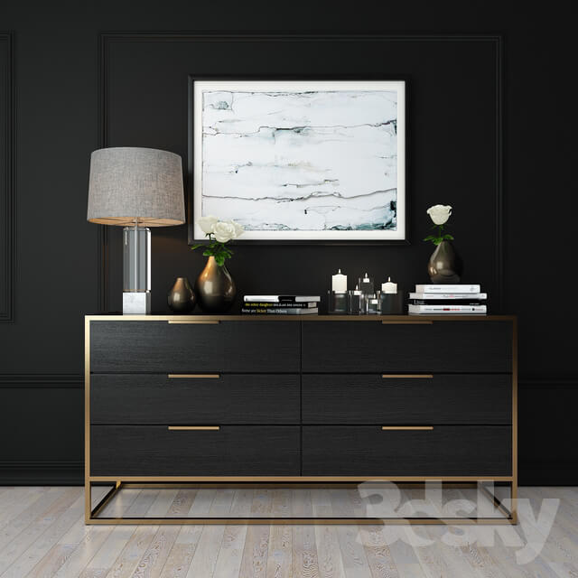 Sideboard Chest of drawer Decorative set Crate Barrel