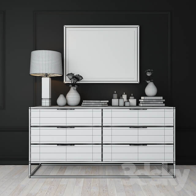 Sideboard Chest of drawer Decorative set Crate Barrel