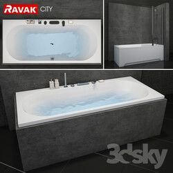 Bath Ravak City 4 curtains included  