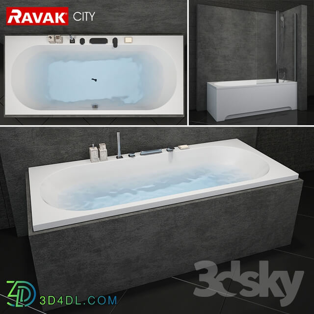 Bath Ravak City 4 curtains included 