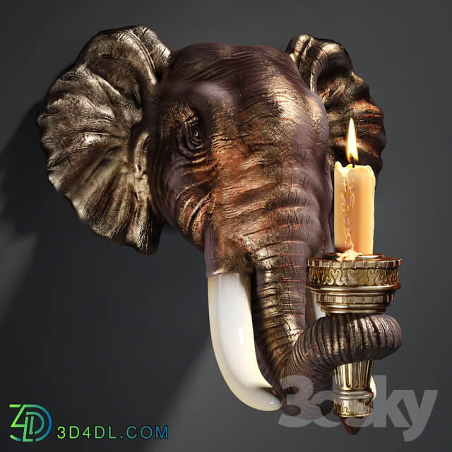 Other decorative objects Design Toscano Elephant Sculptural Wall Sconce