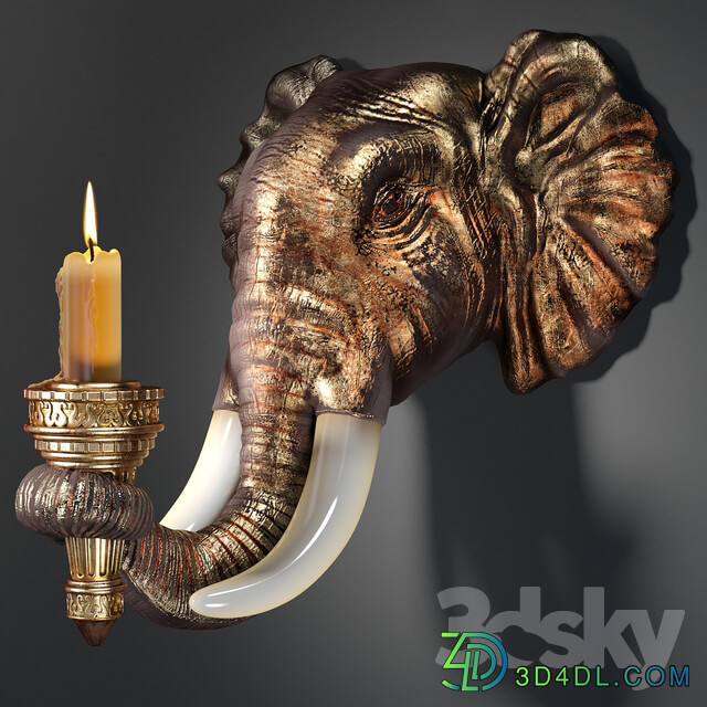 Other decorative objects Design Toscano Elephant Sculptural Wall Sconce