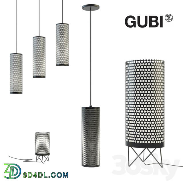Set of lamps Gubi Pendant light 3D Models
