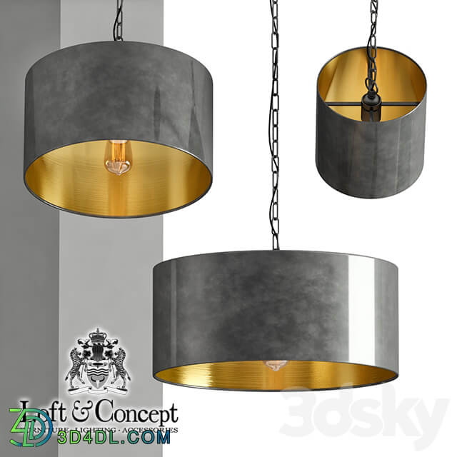 Pendant lamp RH Antiqued Metal Drum Pendant lamp Pendant light 3D Models