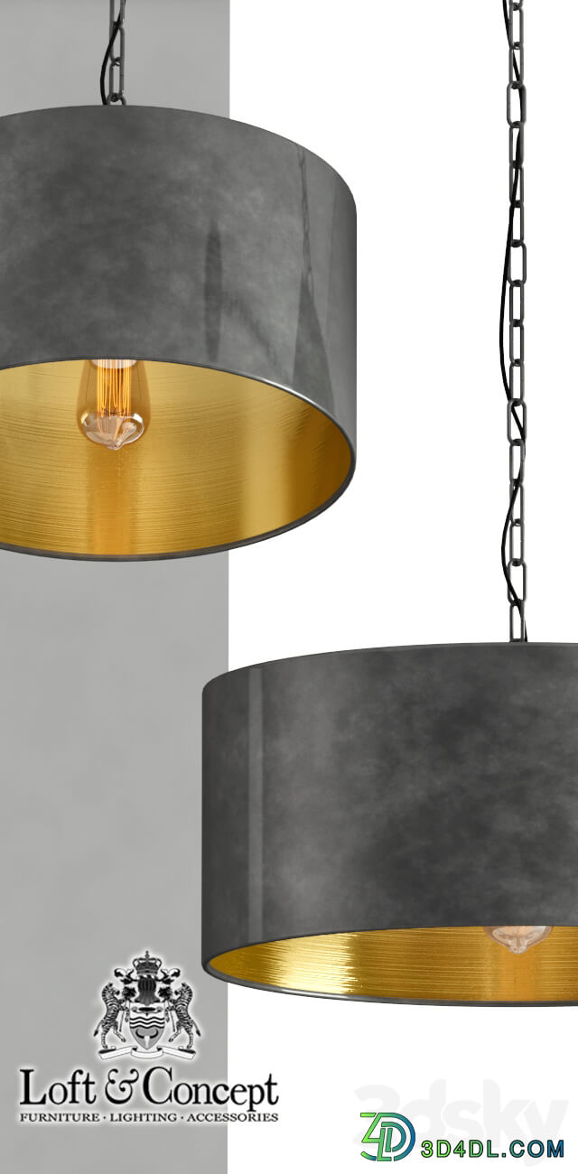 Pendant lamp RH Antiqued Metal Drum Pendant lamp Pendant light 3D Models