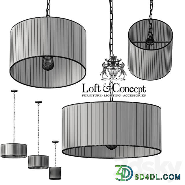 Pendant lamp RH Antiqued Metal Drum Pendant lamp Pendant light 3D Models