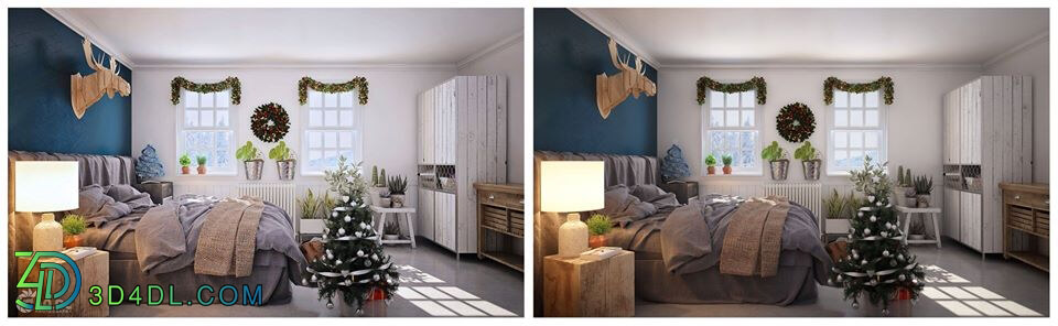 3D Interior Scenes File 3dsmax Model Bedroom 214