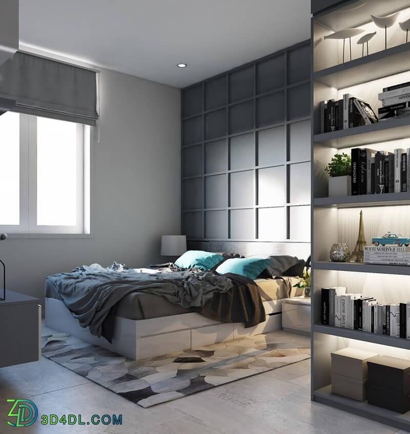 3D Interior Scenes File 3dsmax Model Bedroom 140 By LeoNguyen