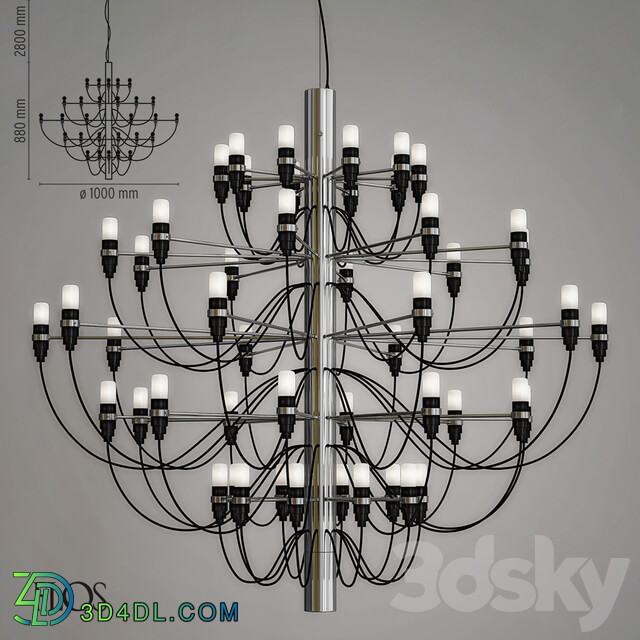 Flos 2097 50 Holder Chrome Pendant light 3D Models