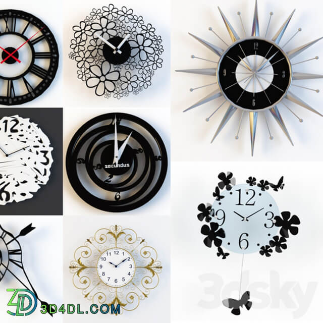  PROFI Декоративные часы Watches Clocks 3D Models