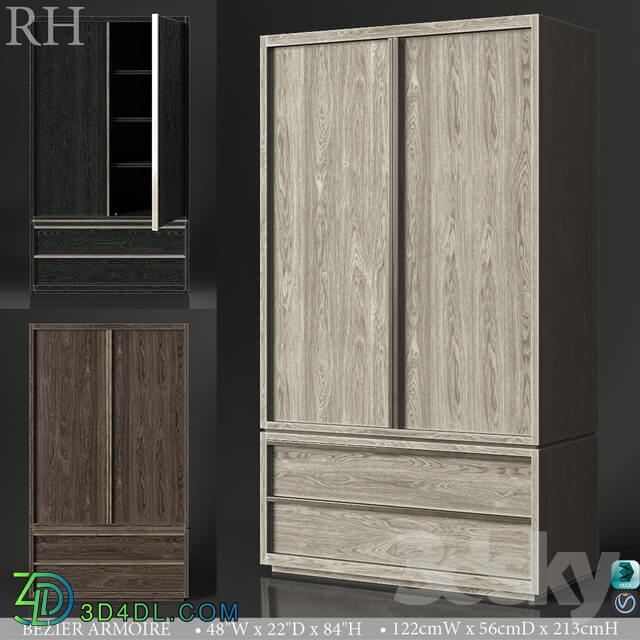 Wardrobe Display cabinets RH BEZIER ARMOIRE