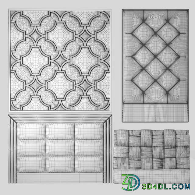 Headboard 9 fabric panel Other 3D Models