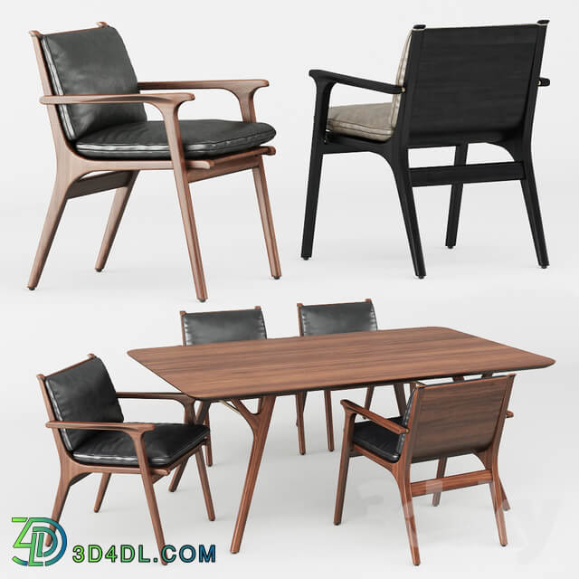 Table Chair REN DINING ARMCHAIR and TABLE