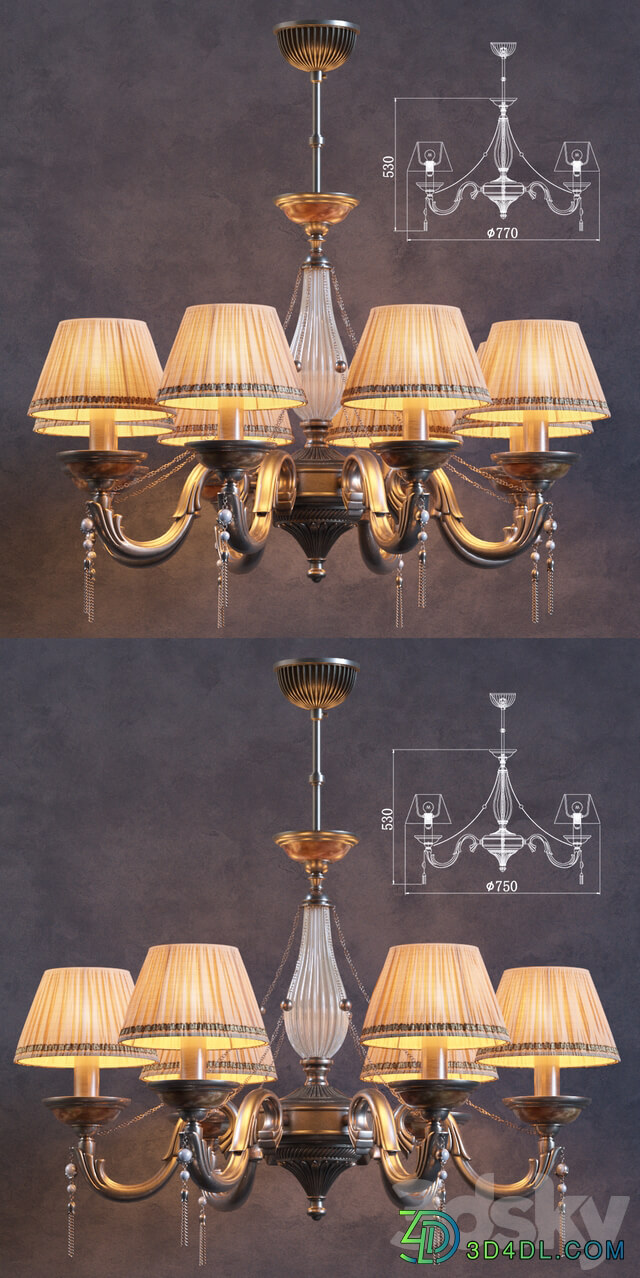 Maytoni COLLECTION ROYAL CLASSIC SERIES DEMITAS Pendant light 3D Models