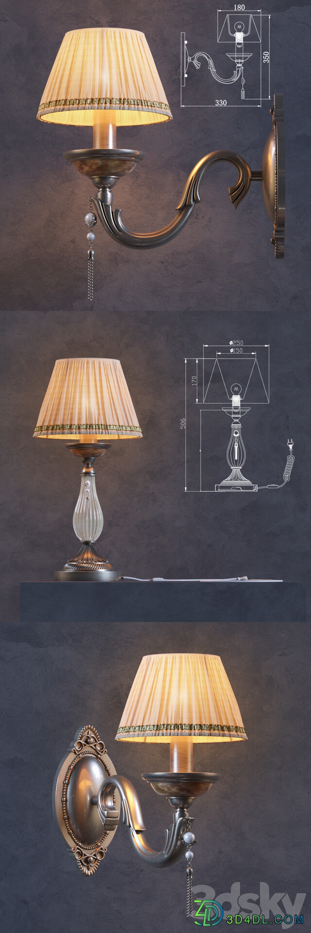 Maytoni COLLECTION ROYAL CLASSIC SERIES DEMITAS Pendant light 3D Models