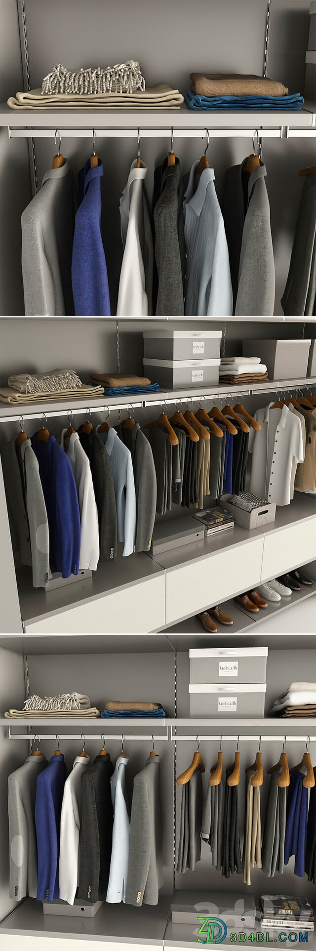 Wardrobe M 10 Clothes 3D Models