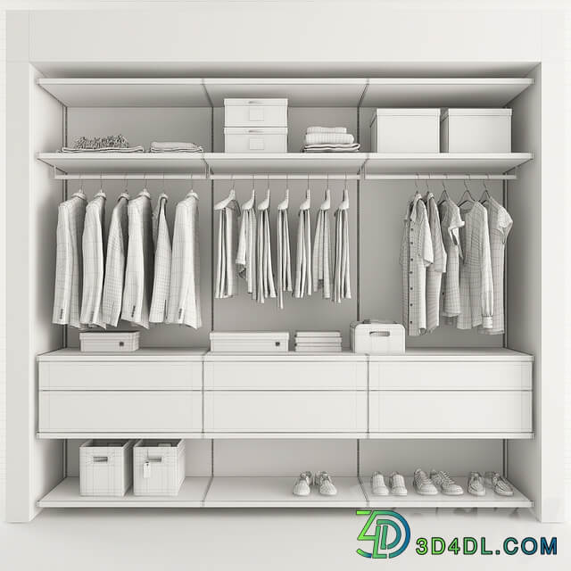 Wardrobe M 10 Clothes 3D Models