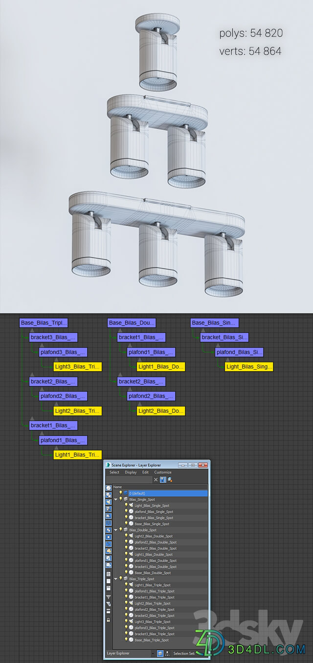SLV BILAS set of wall ceiling fixtures