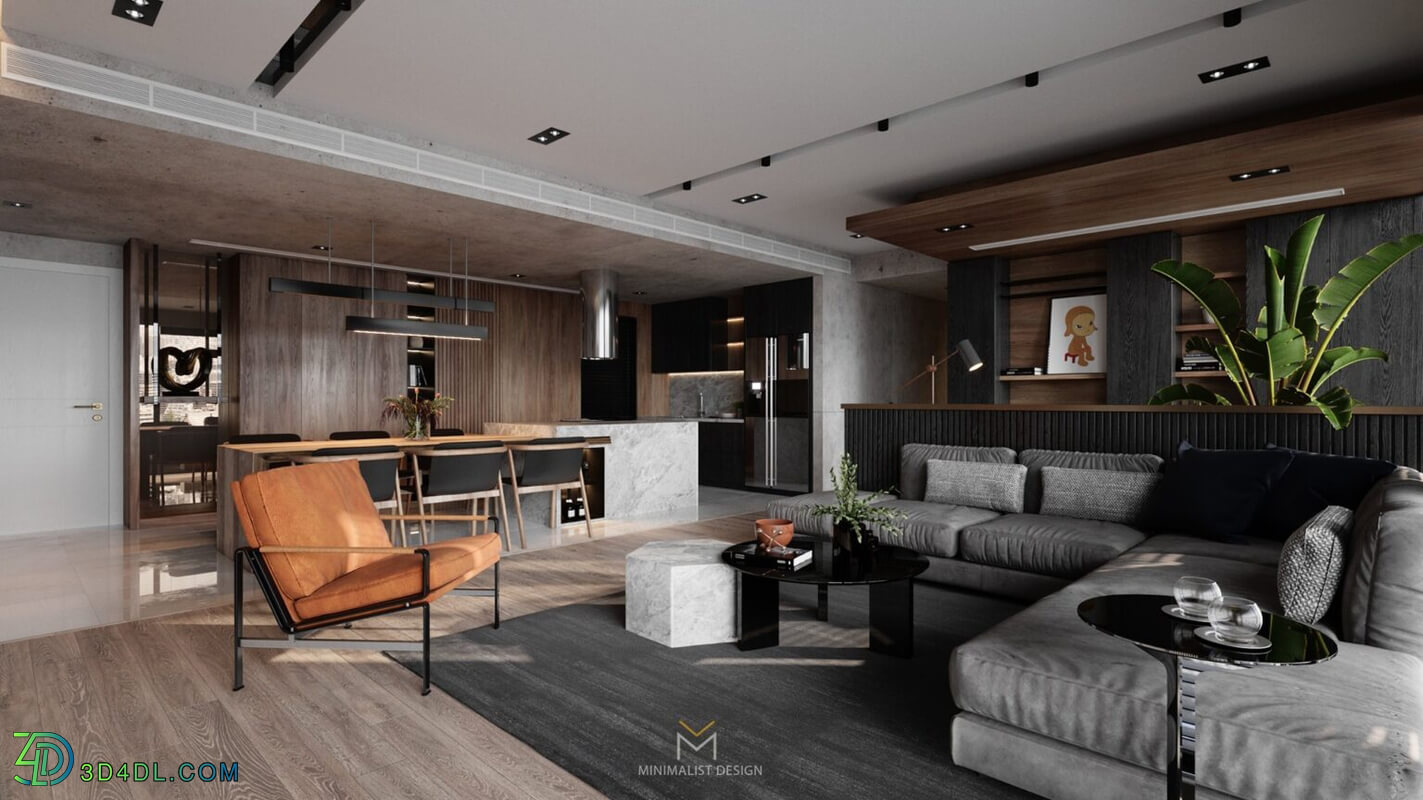 3D Interior Scene File 3dsmax Model Livingroom 433 By Minimalist Decor