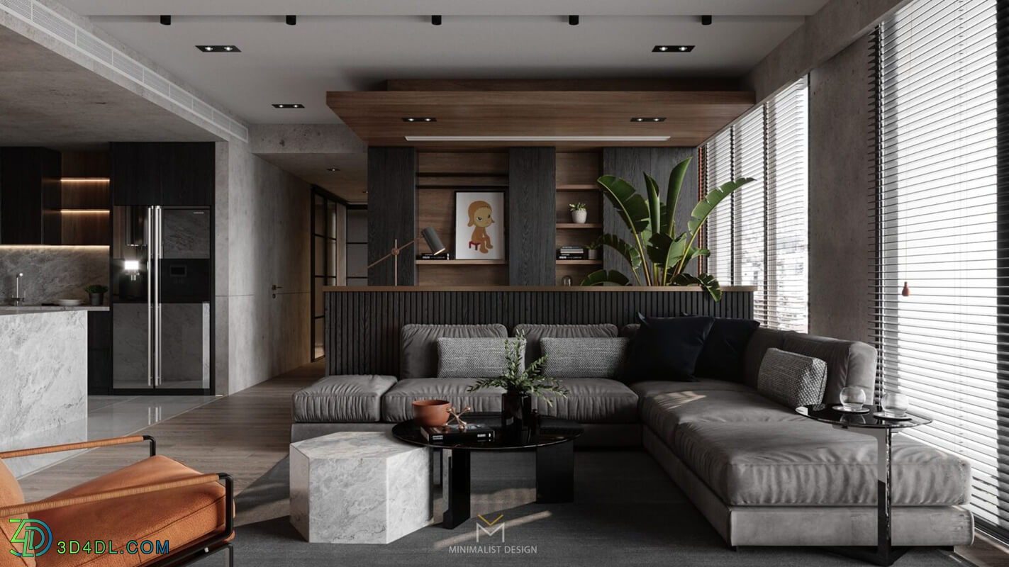 3D Interior Scene File 3dsmax Model Livingroom 433 By Minimalist Decor