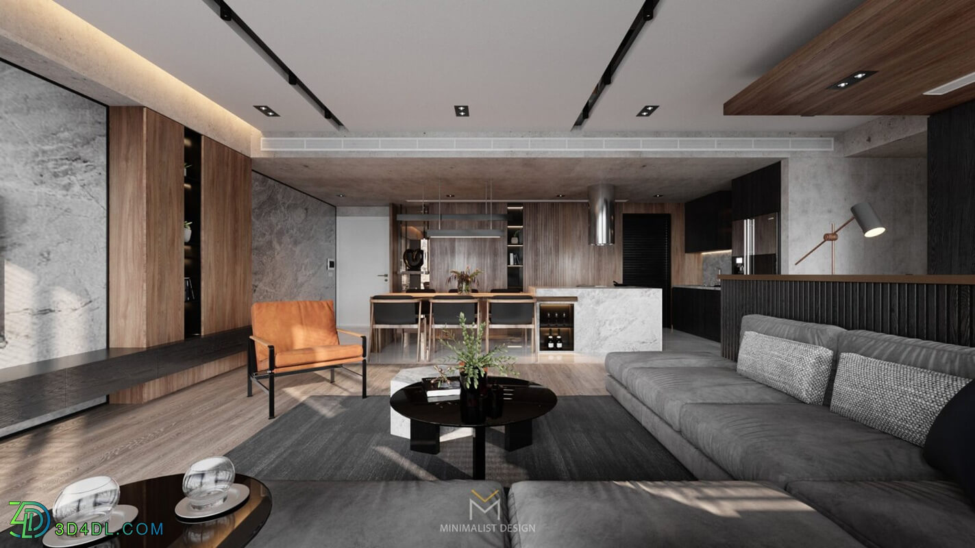 3D Interior Scene File 3dsmax Model Livingroom 433 By Minimalist Decor