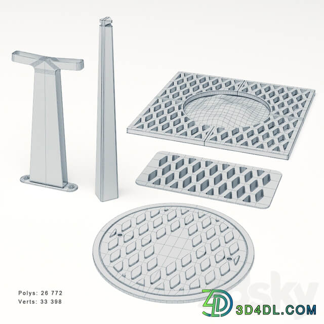 A set of elements of the accomplishment Strela from studio Artemy Lebedev 3 3D Models