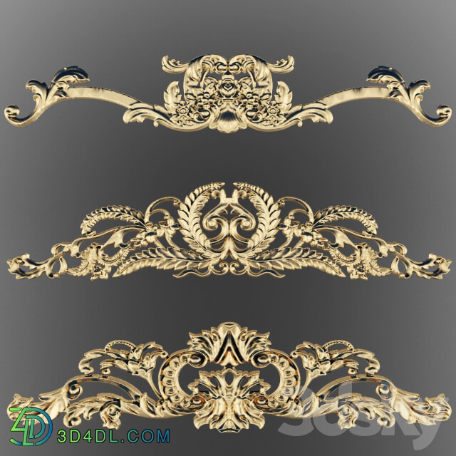 Stucco crown carving. 3D Models