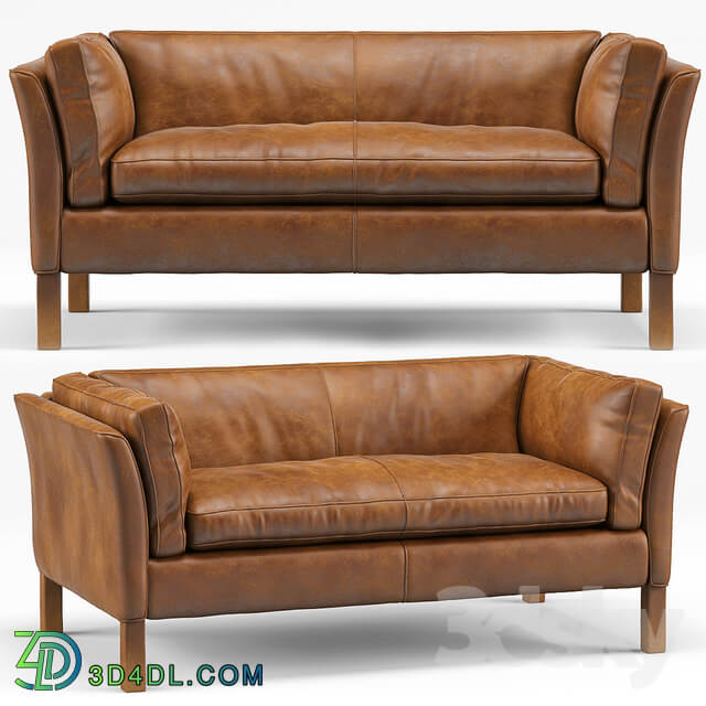 Clara Modern Classic Leather Upholstered Loveseat