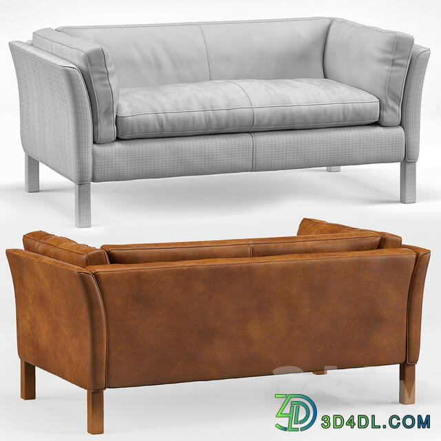 Clara Modern Classic Leather Upholstered Loveseat