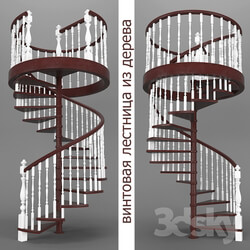 spiral staircase of wood 04 