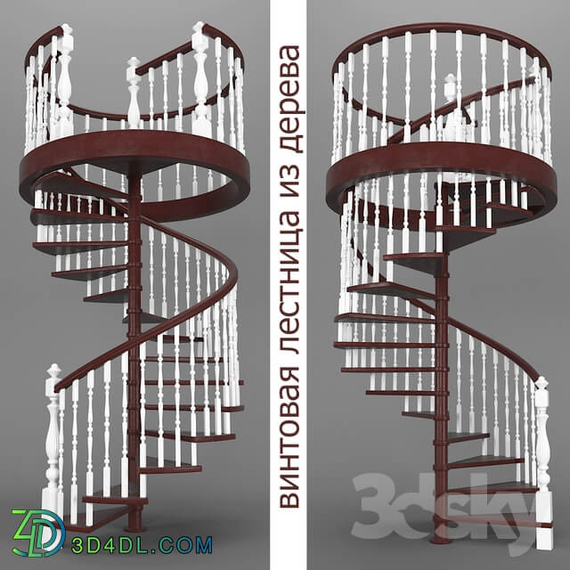 spiral staircase of wood 04