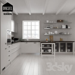 Kitchen Kitchen Scavolini Diesel set 02 V ray3.6  