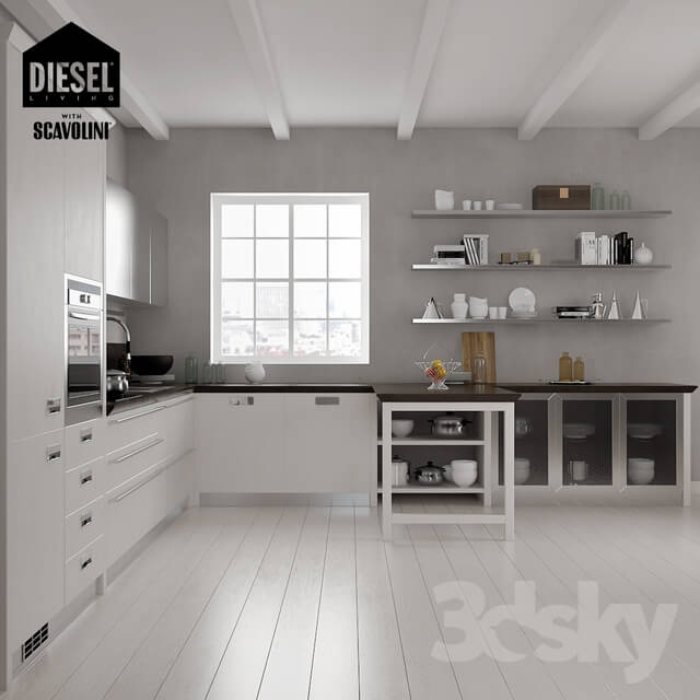 Kitchen Kitchen Scavolini Diesel set 02 V ray3.6 