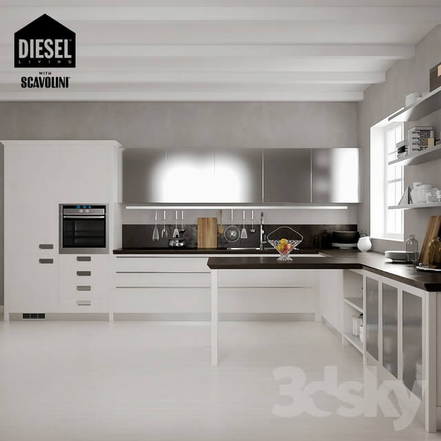 Kitchen Kitchen Scavolini Diesel set 02 V ray3.6 