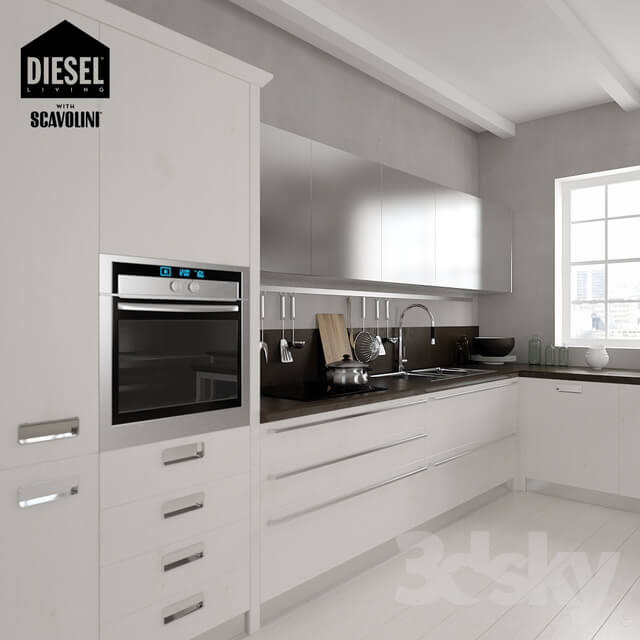 Kitchen Kitchen Scavolini Diesel set 02 V ray3.6 